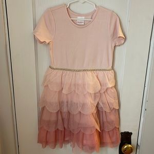 Hanna Andersson Pink Tulle Tiered Dress 120 6-7